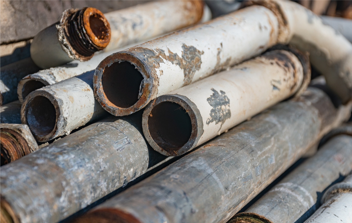 Iron pipes scrap